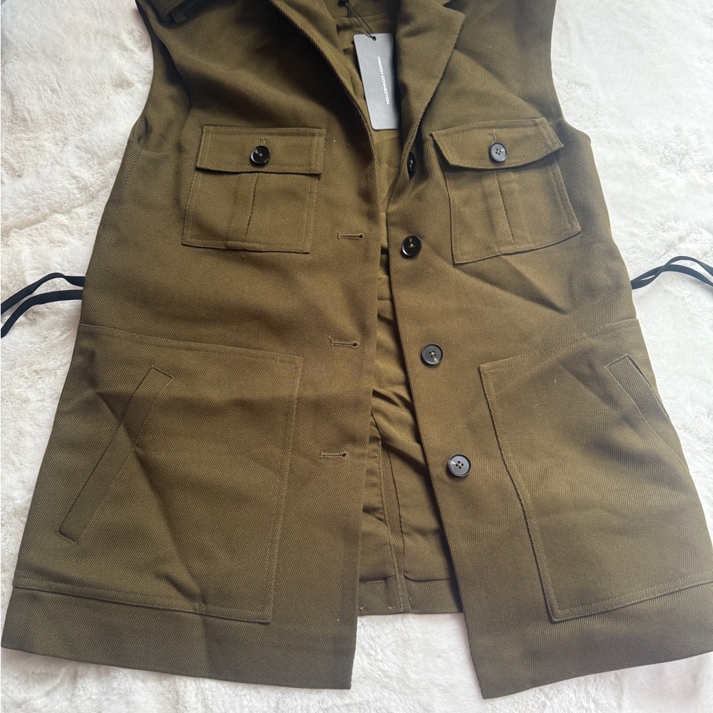 French Connection Khaki Women's Utility Vest